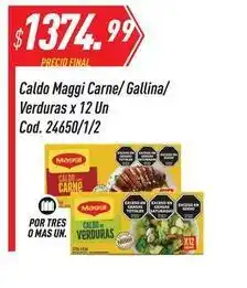 Supermercados Comodin Maggi - caldo carne/ gallina/ verduras x 12 un cod. 24650/1/2 oferta