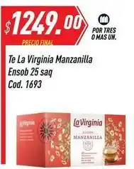 Supermercados Comodin La virginia - te manzanilla ensob 25 saq cod. 1693 oferta