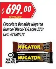 Supermercados Comodin Bonafide - chocolate nugaton blanco/ black/ c/ leche 27gr cod. 42150/1/2 oferta