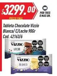 Supermercados Comodin Vizzio - tableta chocolate blanca/ c/ leche 90gr cod. 42163/6 oferta
