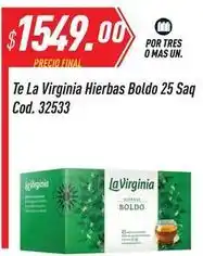 Supermercados Comodin La virginia - te hierbas boldo 25 saq cod. 32533 oferta
