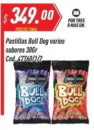 Supermercados Comodin Bull dog - pastillas varios sabores 30gr cod. 47760/1/2 oferta