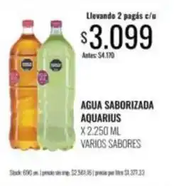 Supermercados Tadicor Aquarius - agua saborizada oferta