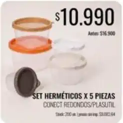 Supermercados Tadicor Set herméticos x 5 piezas oferta