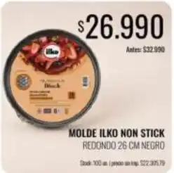 Supermercados Tadicor Ilko - molde ilko non stick redondo 26 cm negro oferta