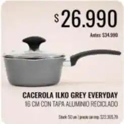 Supermercados Tadicor Ilko - cacerola ilko grey everyday 16 cm con tapa aluminio reciclado oferta