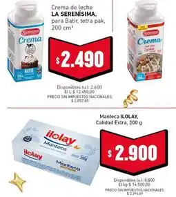 Cooperativa Obrera La serenísima - crema de leche oferta