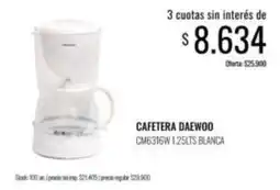 Supermercados Tadicor Daewoo - cafetera cm6316w 1.25lts blanca oferta