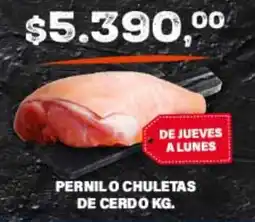 Supermercados Damesco Pernil o chuletas de cerdo kg. oferta