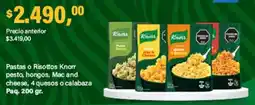 Supermercados Damesco Knorr pastas o risottos pesto, hongos, mac and cheese, 4 quesos o calabaza oferta