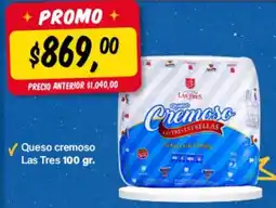 Supermercados Damesco Las tres queso cremoso oferta