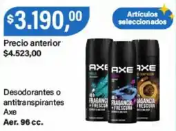 Supermercados Damesco Axe desodorantes o antitranspirantes oferta