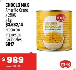 Makro M&k choclo amarillo grano oferta