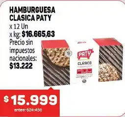 Makro Paty hamburguesa clasica oferta