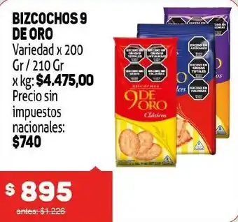 Bizcochos 9 de oro