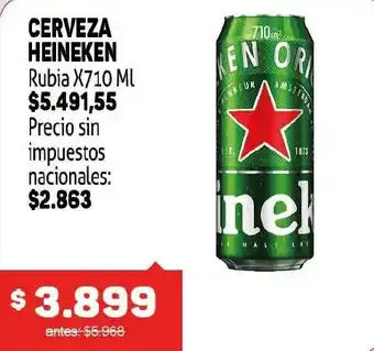 Heineken cerveza rubia