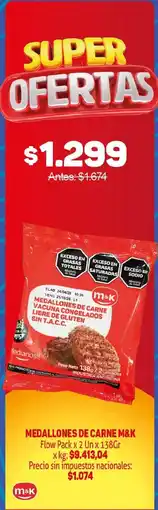 Makro M&K medallones de carne vacuna congelados oferta