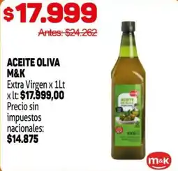 Makro M&K aceite oliva extra virgen oferta