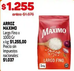 Makro Maximo arroz largo fino oferta