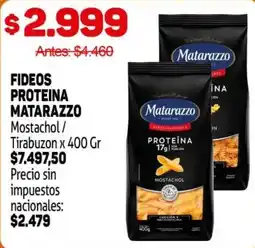 Makro Matarazzo fideos proteína mostachol oferta