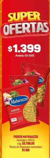 Makro Matarazzo fideos codito oferta