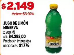Makro Minerva jugo de limón oferta