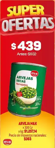 Makro M&K arvejas secas remojadas oferta
