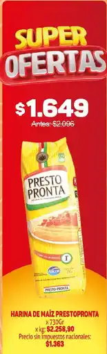 Makro Presto pronta harina de maíz oferta