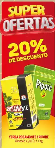 Makro Rosamonte yerba mate suave / Pipore yerba mate suave oferta