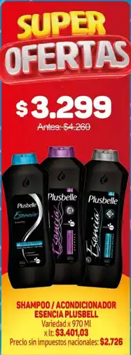 Makro Plusbelle shampoo acondicionador esencia oferta