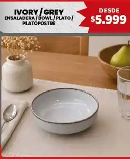 Makro Ivory/grey ensaladera/bowl/plato/platopostre oferta