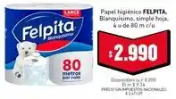 Cooperativa Obrera Felpita papel higiénico oferta