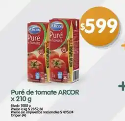 Supermercados Buenos Días Arcor puré de tomate oferta