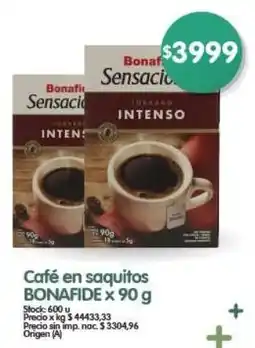 Supermercados Buenos Días Bonafide café en saquitos oferta