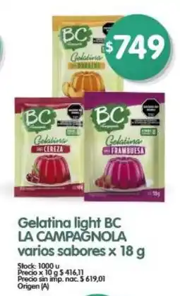 Supermercados Buenos Días Gelatina light BC LA CAMPAGNOLA oferta