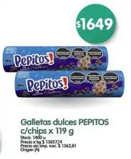 Supermercados Buenos Días Pepitos galletas dulces c/chips oferta