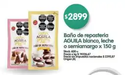 Supermercados Buenos Días AgUILA baño de repostería blanco, leche o semiamargo oferta