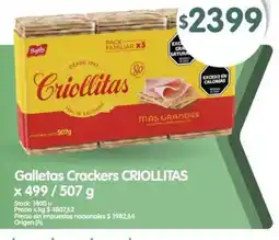 Supermercados Buenos Días Criollitas galletas crackers oferta