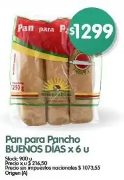 Supermercados Buenos Días Buenos días pan para pancho oferta
