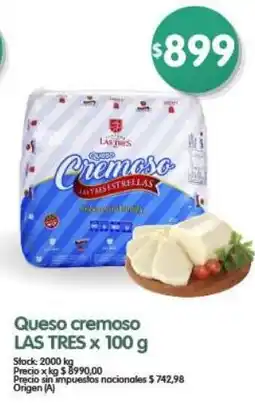 Supermercados Buenos Días Las tres queso cremoso oferta