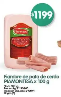 Supermercados Buenos Días Piamontesa fiambre de pata de cerdo oferta