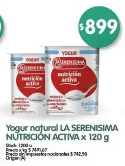 Supermercados Buenos Días La serenisima yogur natural nutricion activa oferta