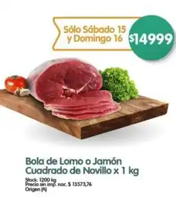 Supermercados Buenos Días Bola de Lomo o Jamón Cuadrado de Novillo oferta