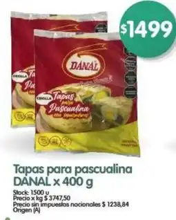 Supermercados Buenos Días Danal tapas para pascualina oferta