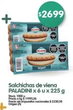 Supermercados Buenos Días Paladini salchichas de viena oferta