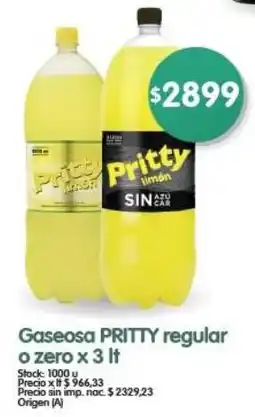Supermercados Buenos Días Pritty gaseosa regular o zero oferta