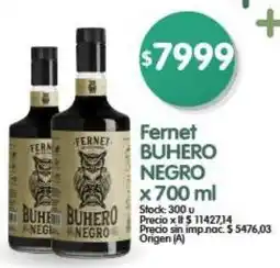 Supermercados Buenos Días Fernet buhero negro oferta