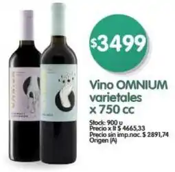 Supermercados Buenos Días Omnium vino varietales oferta