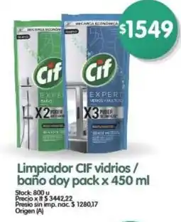 Supermercados Buenos Días Cif limpiador vidrios / baño doy pack oferta
