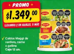 Supermercados Damesco Maggi caldos de verdura, carne o gallina oferta